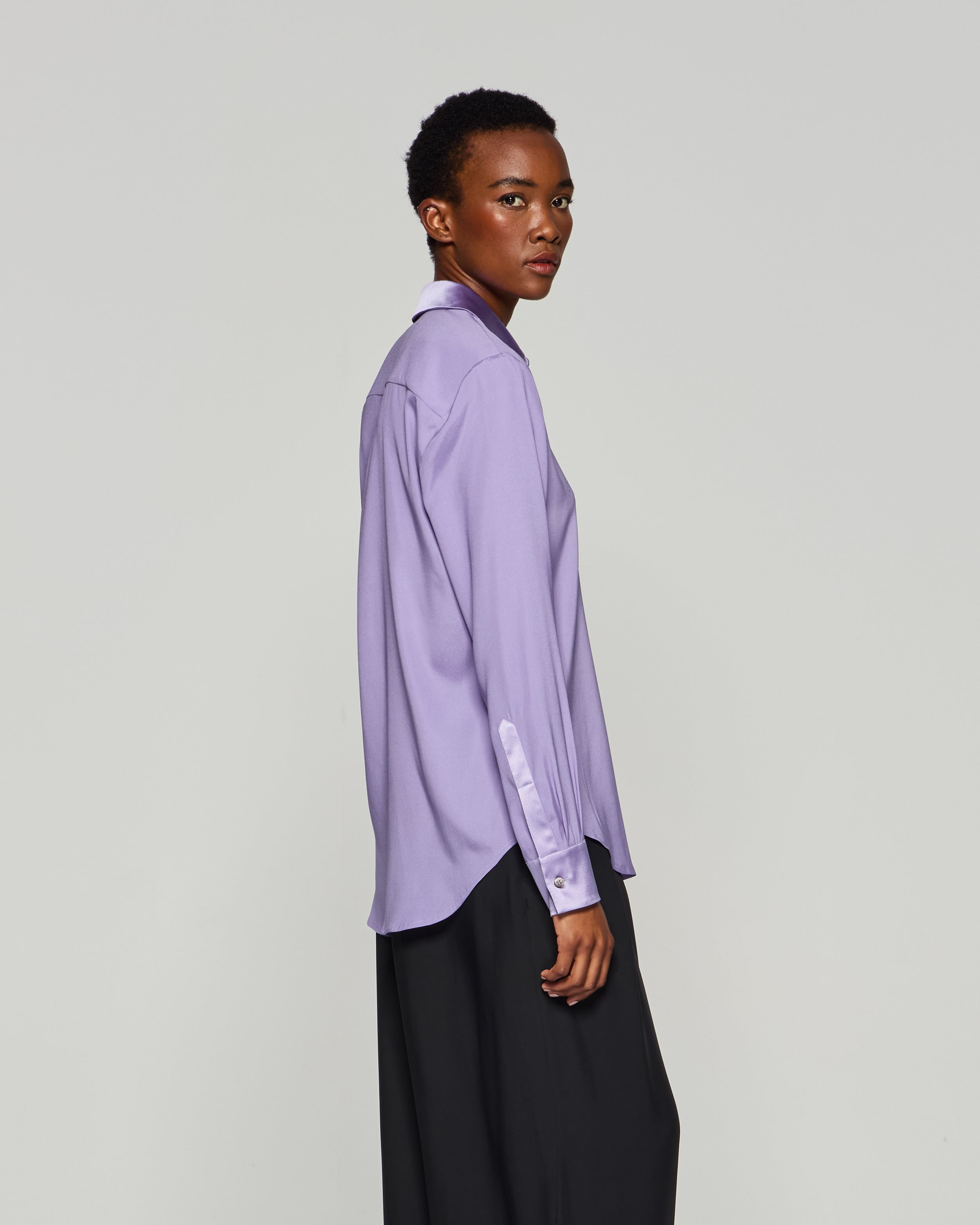 Silk Classic Shirt - Lilac