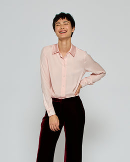 Silk Classic Shirt - Pale Pink