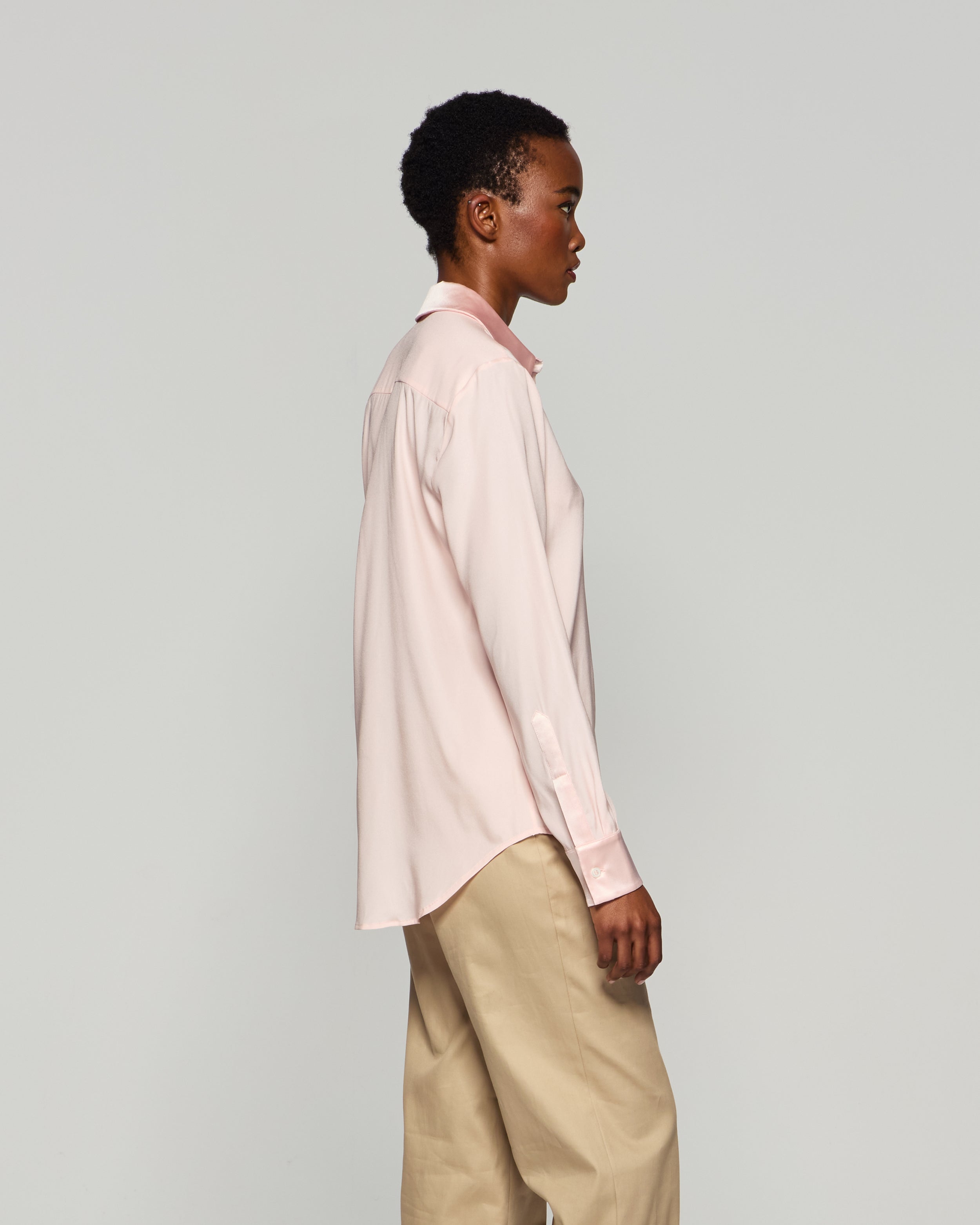 Silk Classic Shirt - Pale Pink