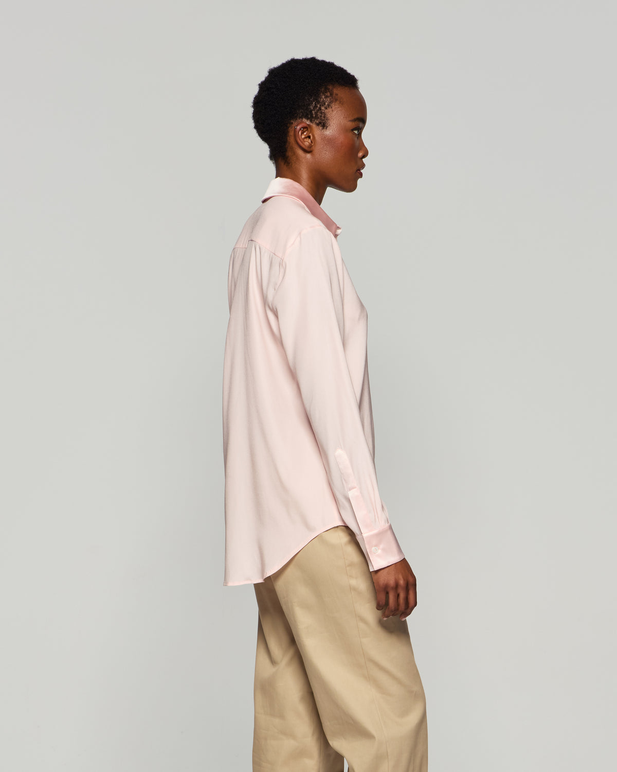 Silk Classic Shirt - Pale Pink