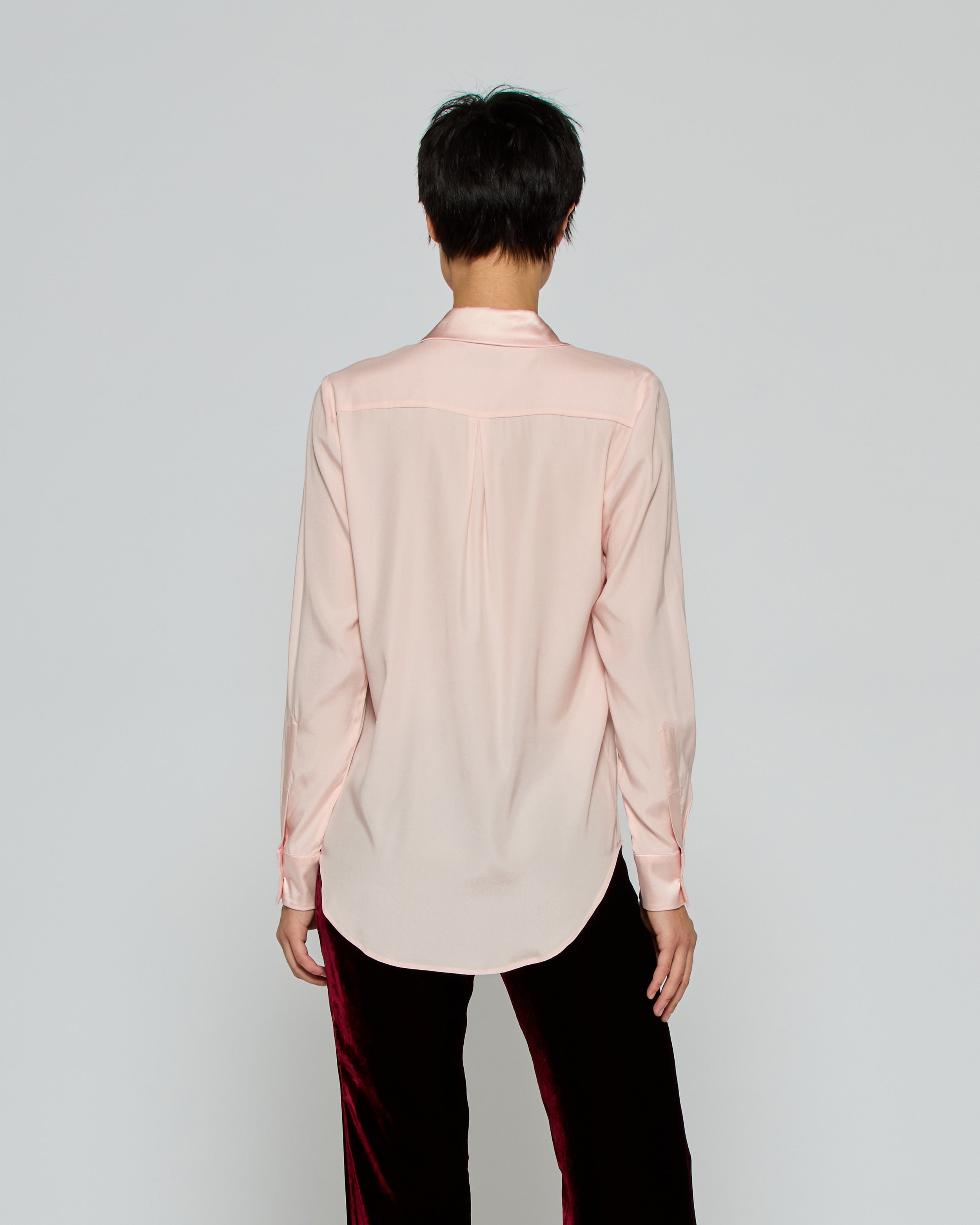 Silk Classic Shirt - Pale Pink