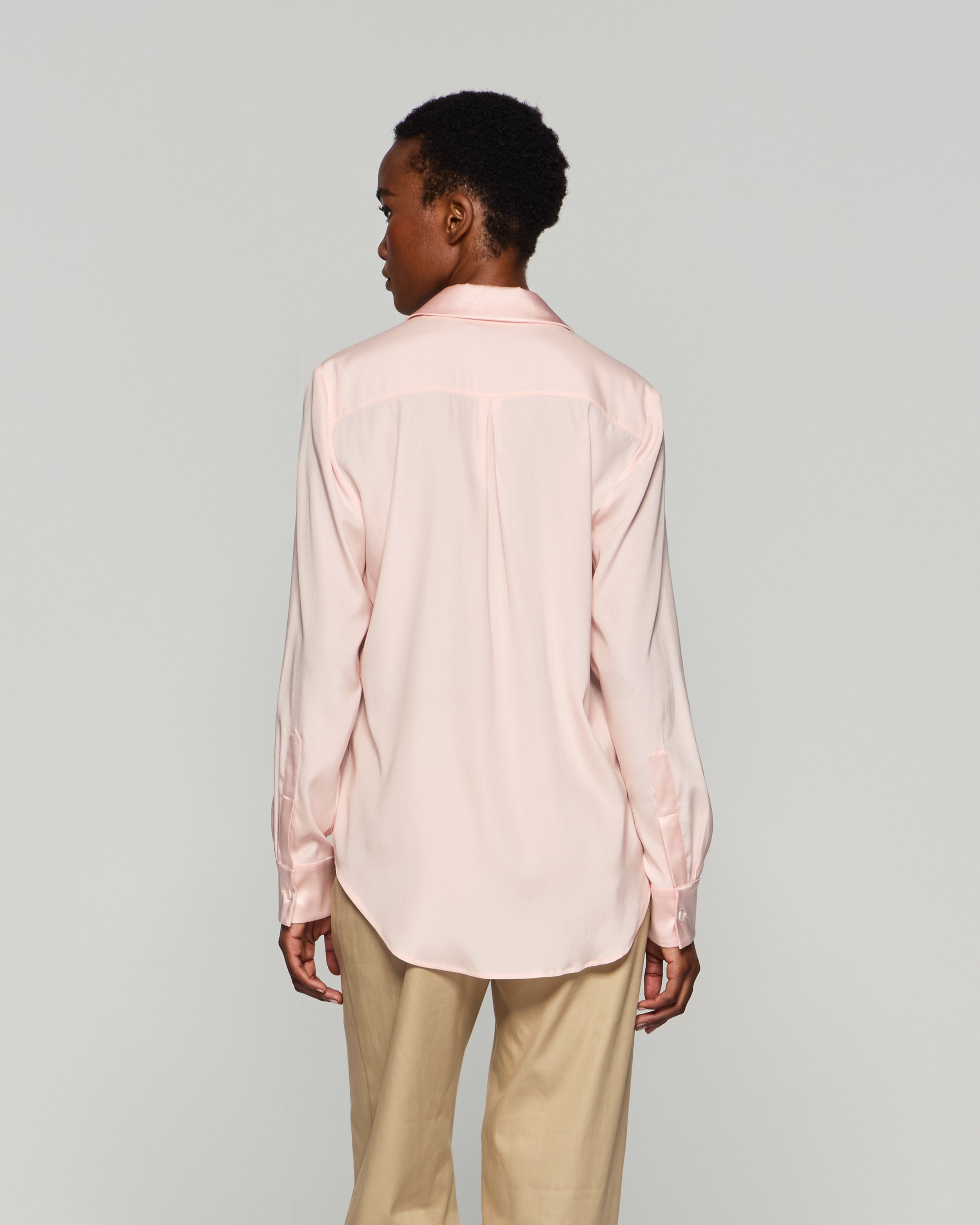 Silk Classic Shirt - Pale Pink