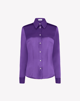 Silk Fitted Shirt - Amethyst Purple