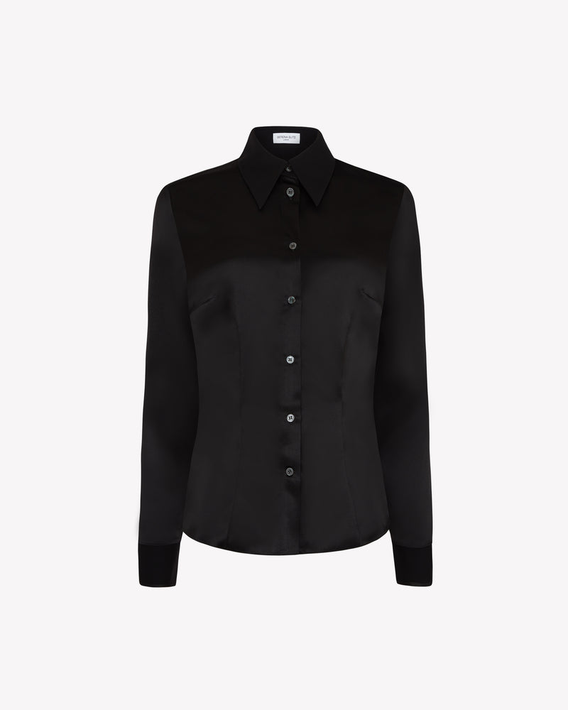 Silk Fitted Shirt - Black picture #2