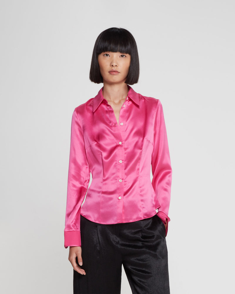 Silk Fitted Shirt - Pink picture #1