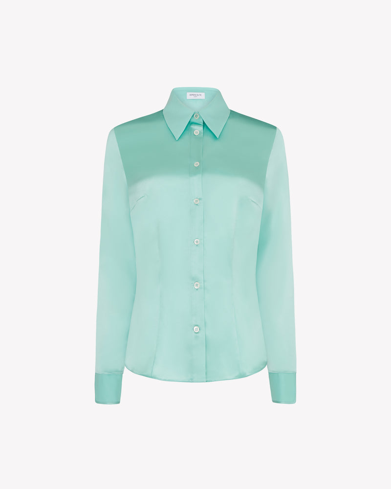 Silk Fitted Shirt - Seafoam Green picture #2