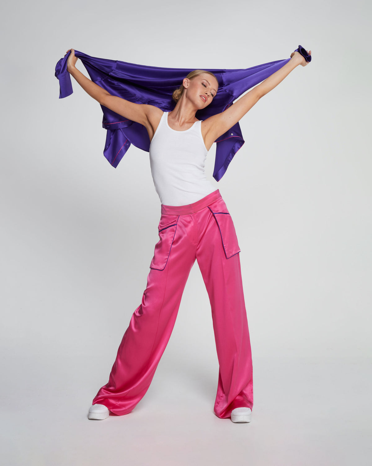 Silk Inside Out Trouser - Pink SERENA BUTE