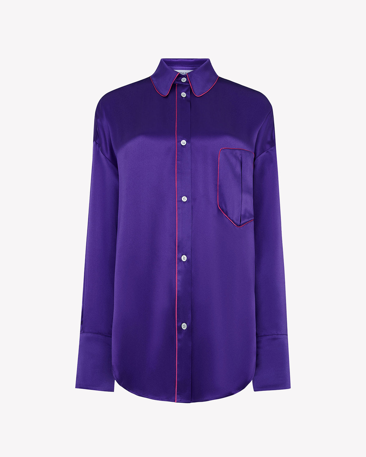 Silk Piped Oversized Shirt - Amethyst Purple SERENA BUTE