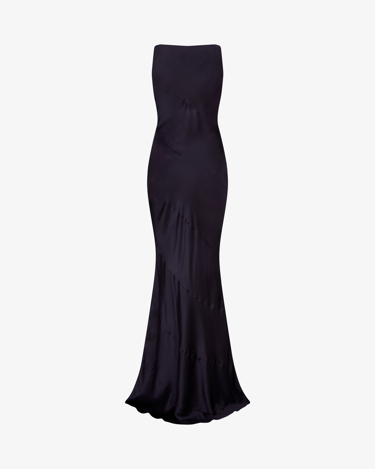 Silk Spiral Evening Dress - Midnight Navy