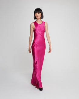 Silk Tank Dress - Raspberry Pink