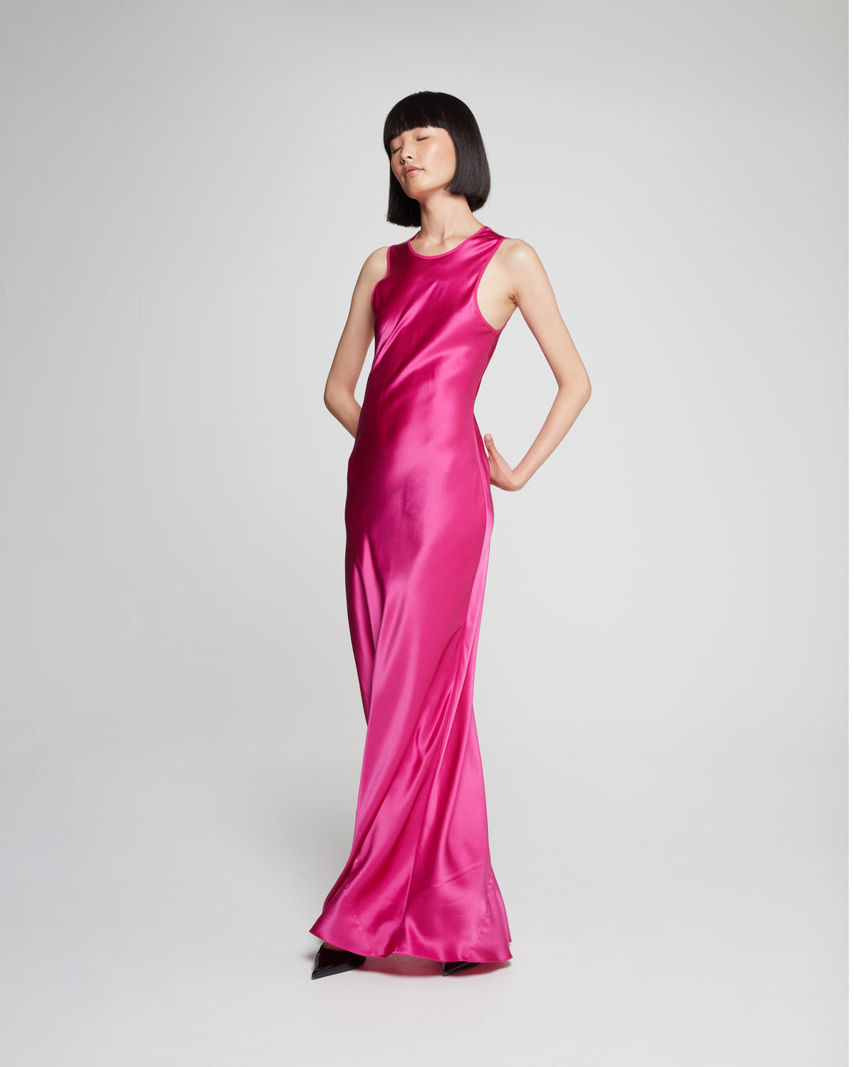 Silk Tank Dress - Raspberry Pink