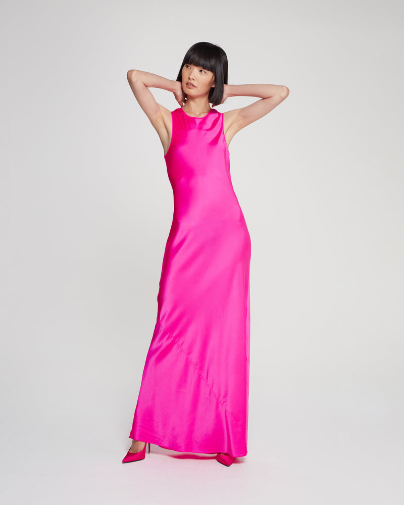 Silk Tank Dress - Shocking Pink picture #1