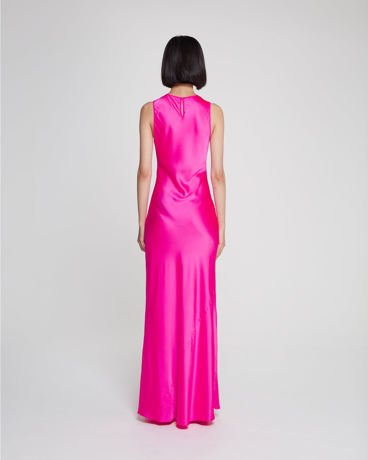 Silk Tank Dress - Shocking Pink