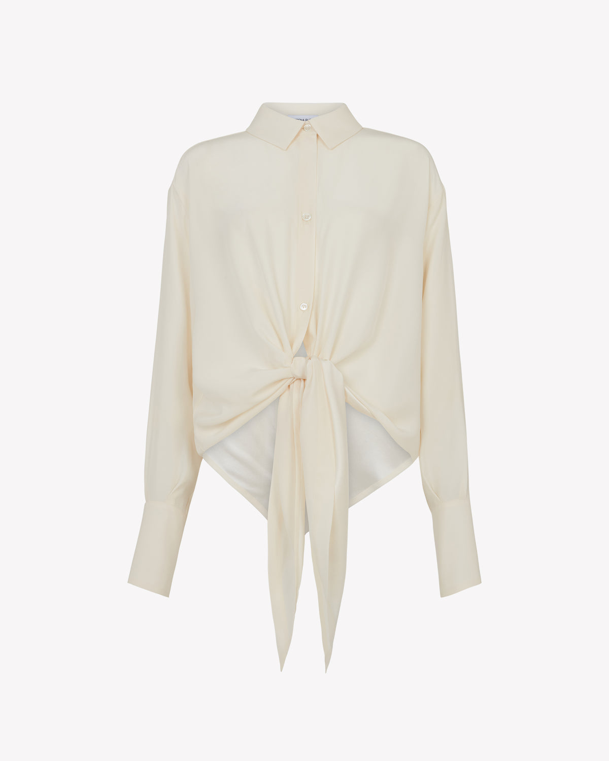 Silk Tie Hem Shirt - Pearl SERENA BUTE