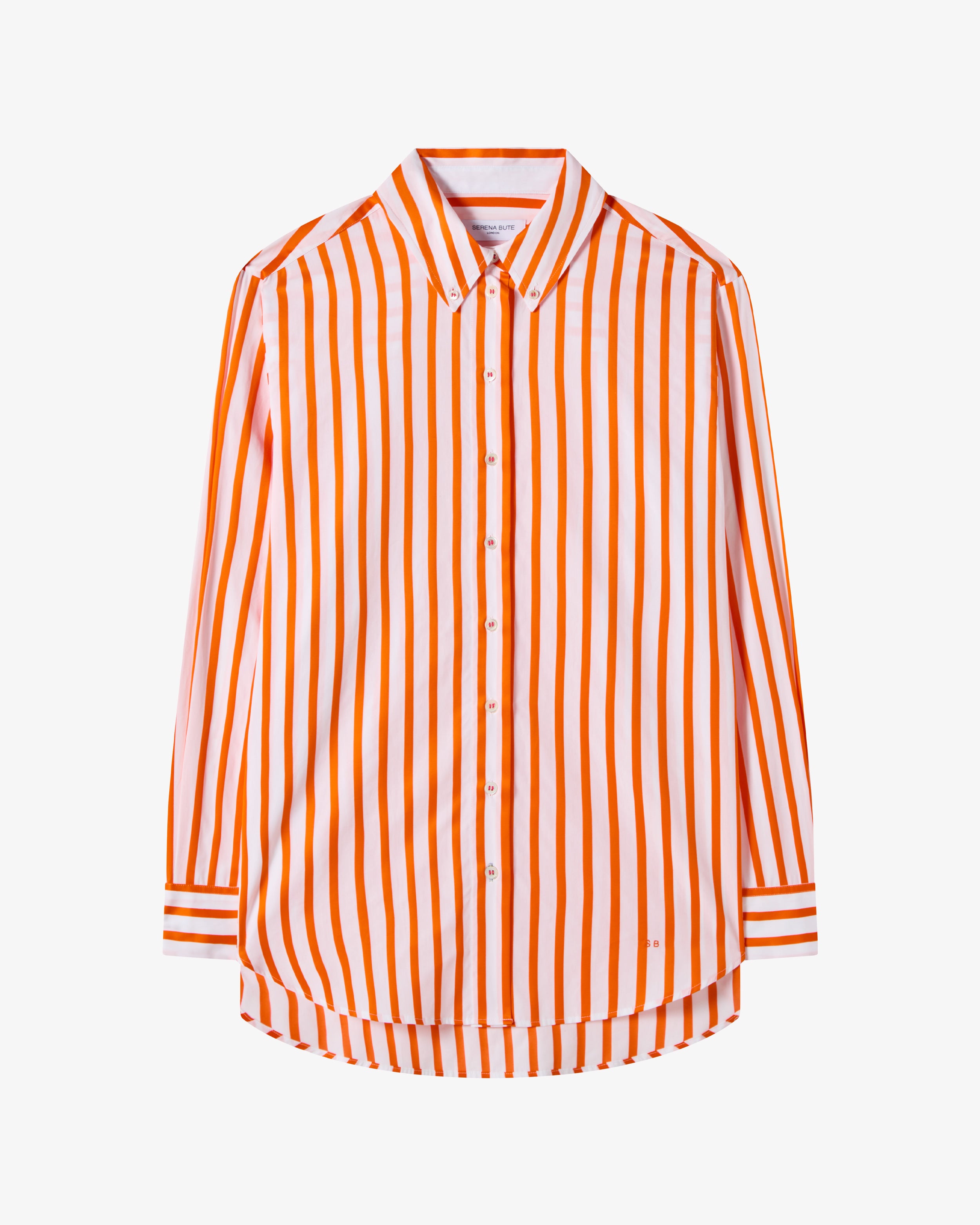 Striped Button Down Shirt - White/Orange