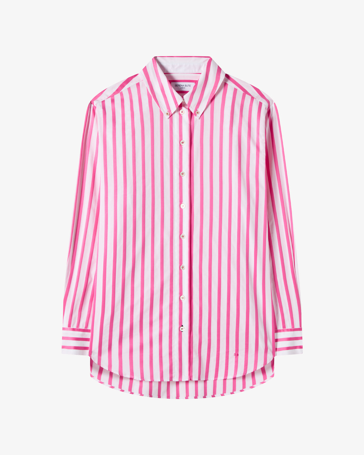 Striped Button Down Shirt - White/Pink