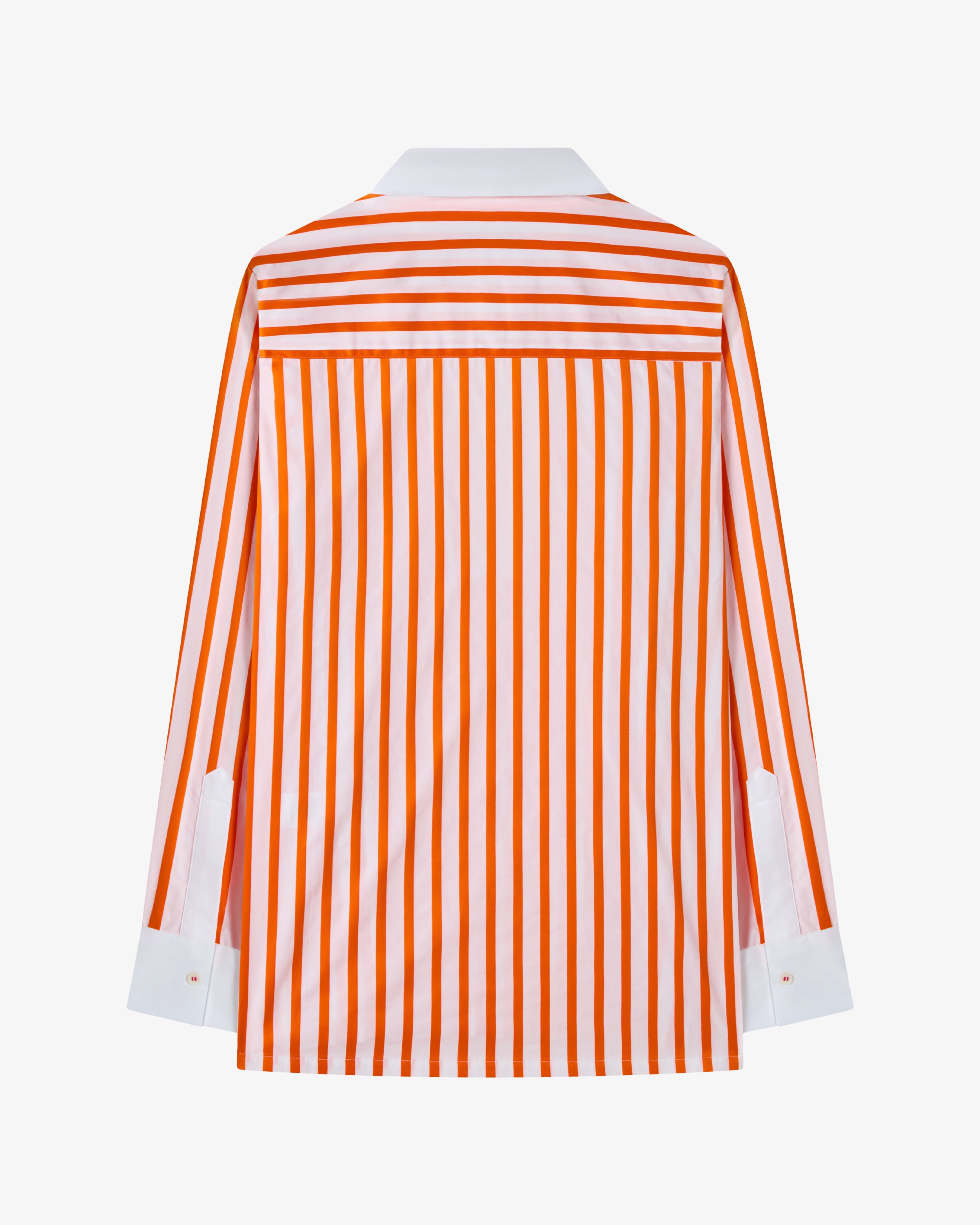 Striped Lace Up Shirt - White/Orange