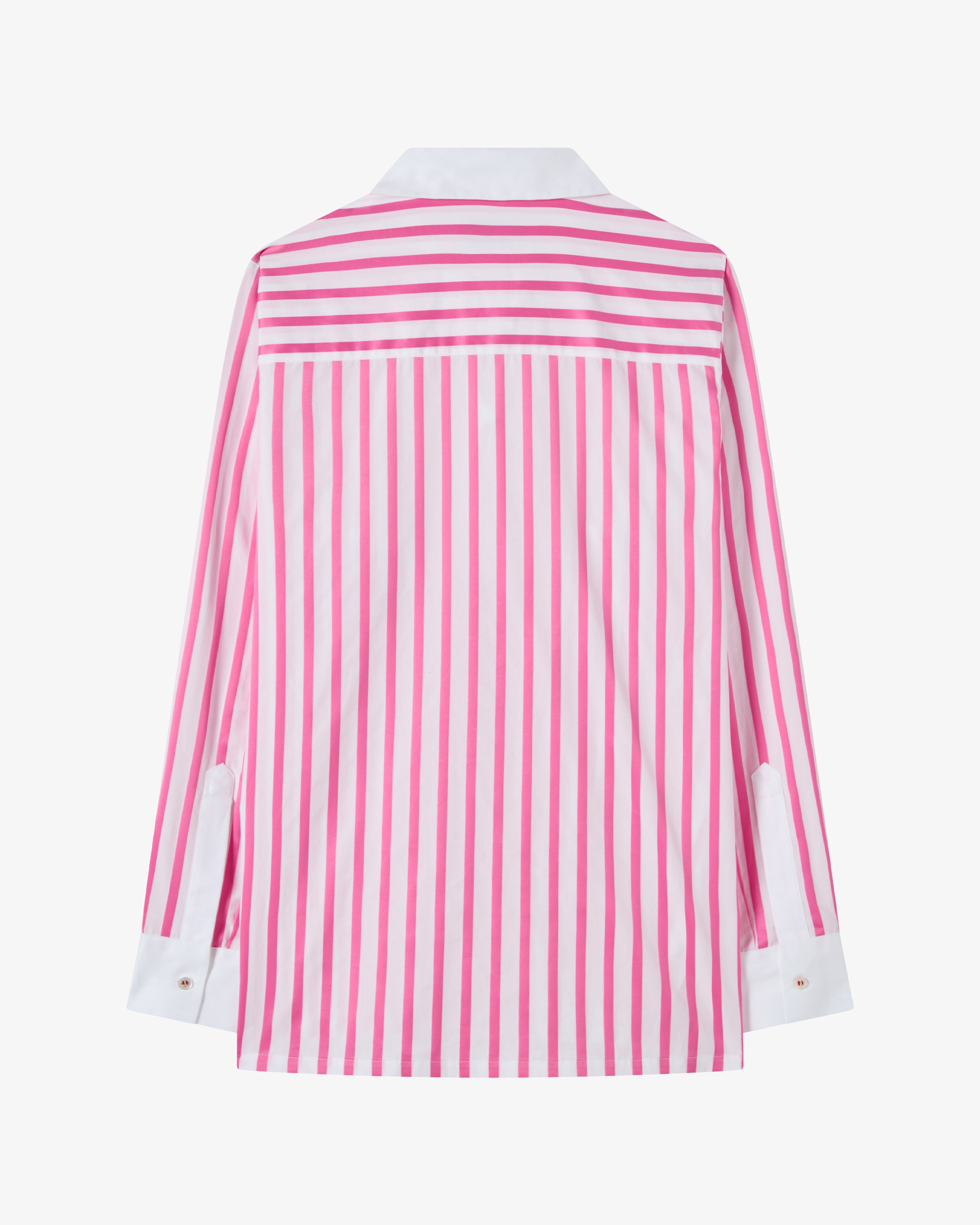 Striped Lace Up Shirt - White/Pink