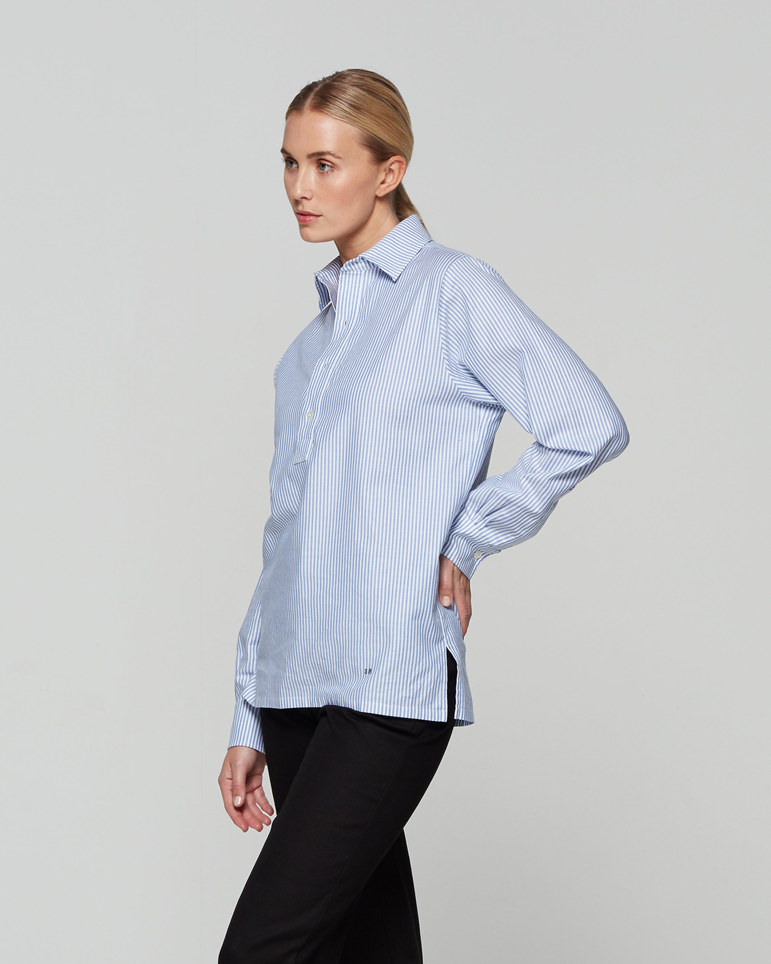 Striped Summer George Shirt - Blue/White