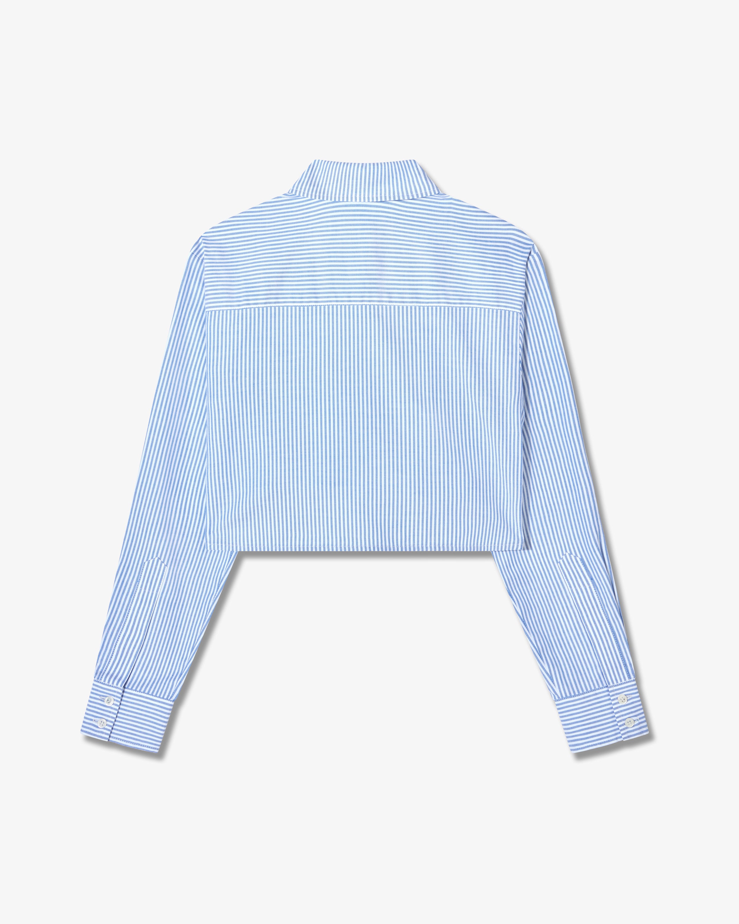 Striped Summer Cropped Shirt - Blue/White