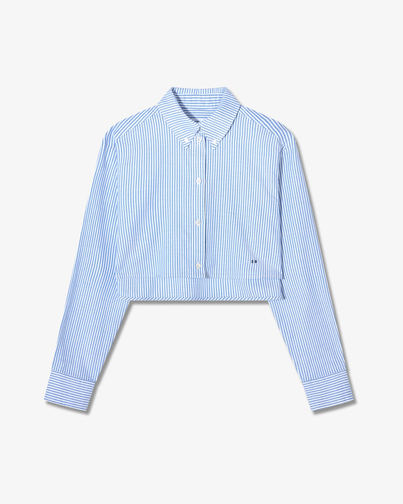 Striped Summer Cropped Shirt - Blue/White picture #2