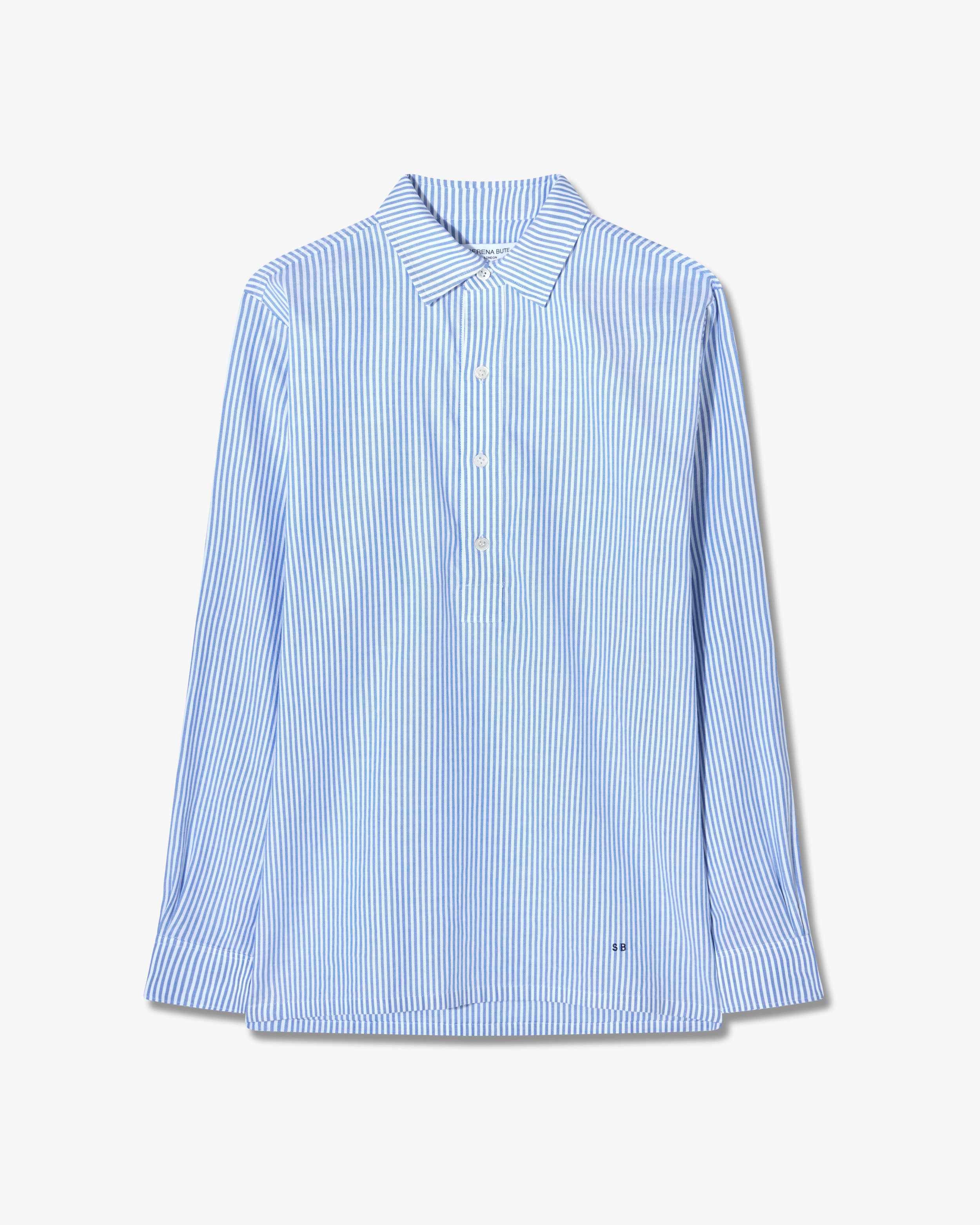 Striped Summer George Shirt - Blue/White