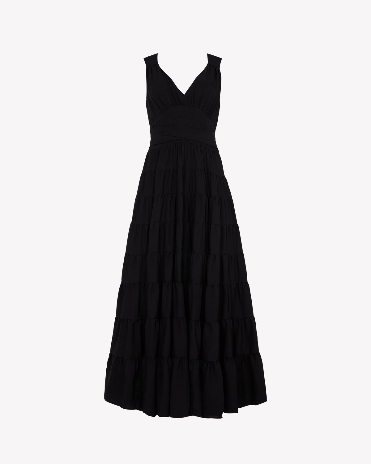 Tiered Summer Dress - Black SERENA BUTE