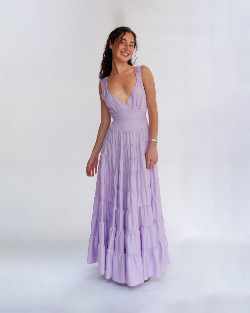 Tiered Summer Dress - Heather Lilac picture #2