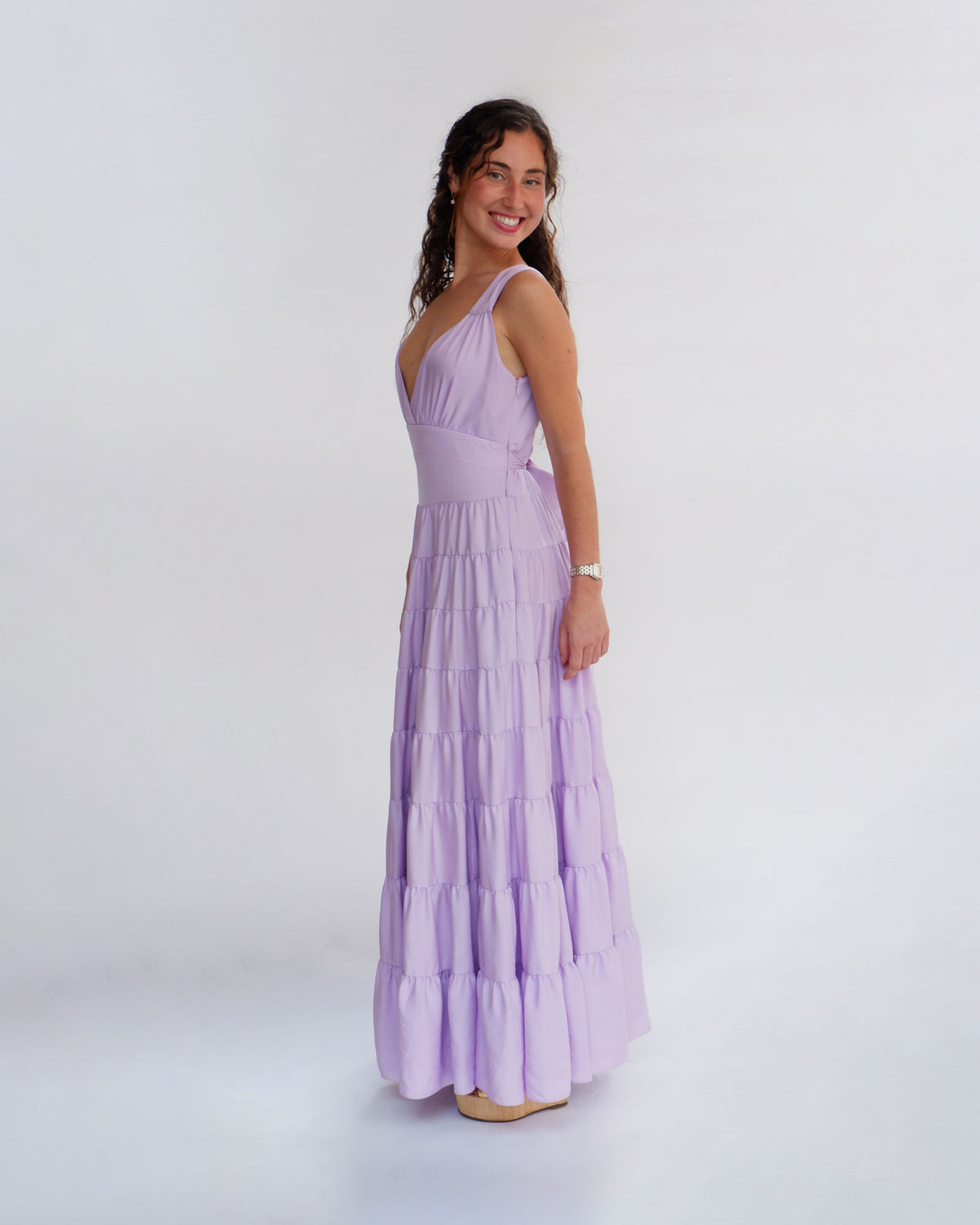 Tiered Summer Dress - Heather Lilac SERENA BUTE