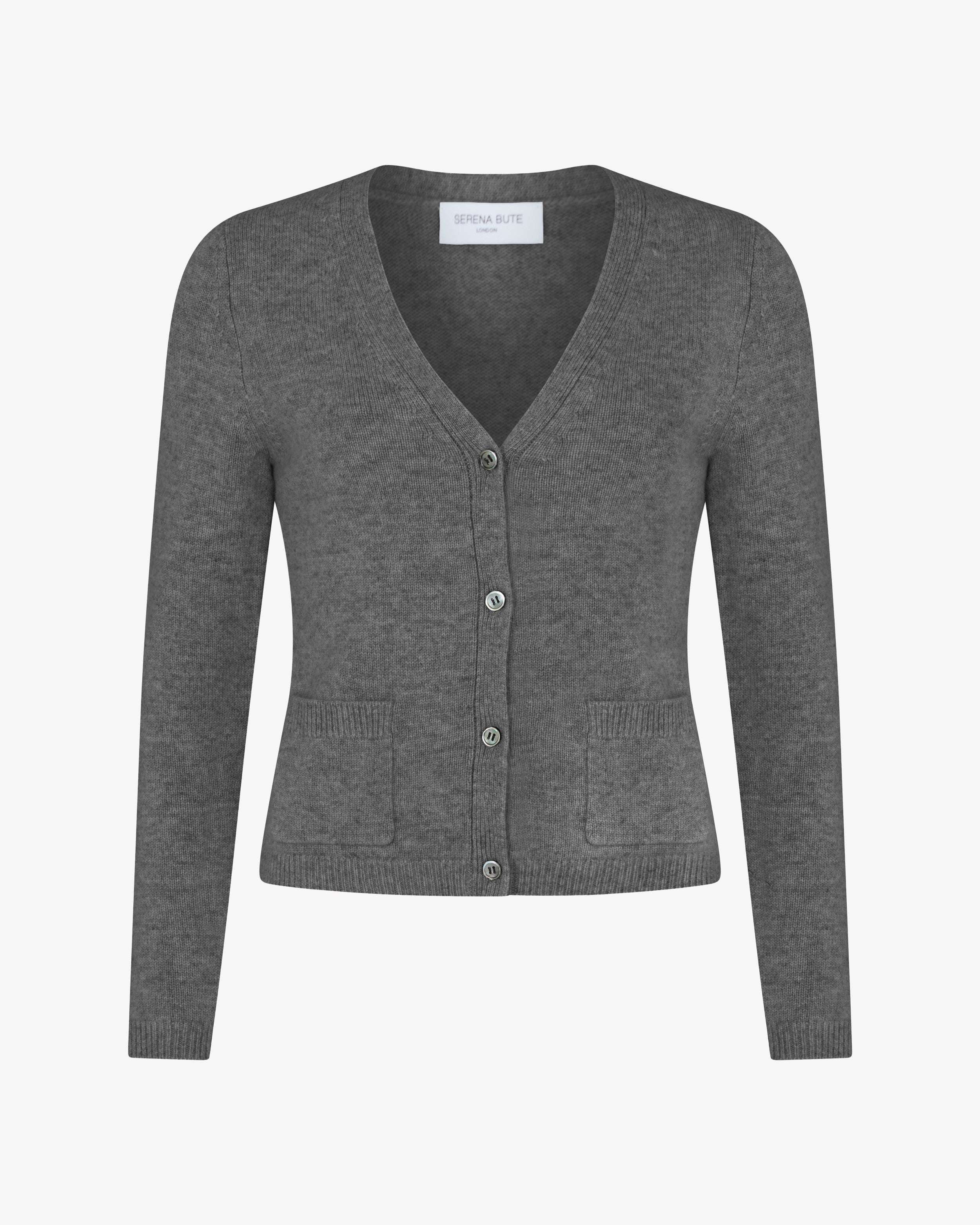 V-Neck Pocket Cardigan - Grey