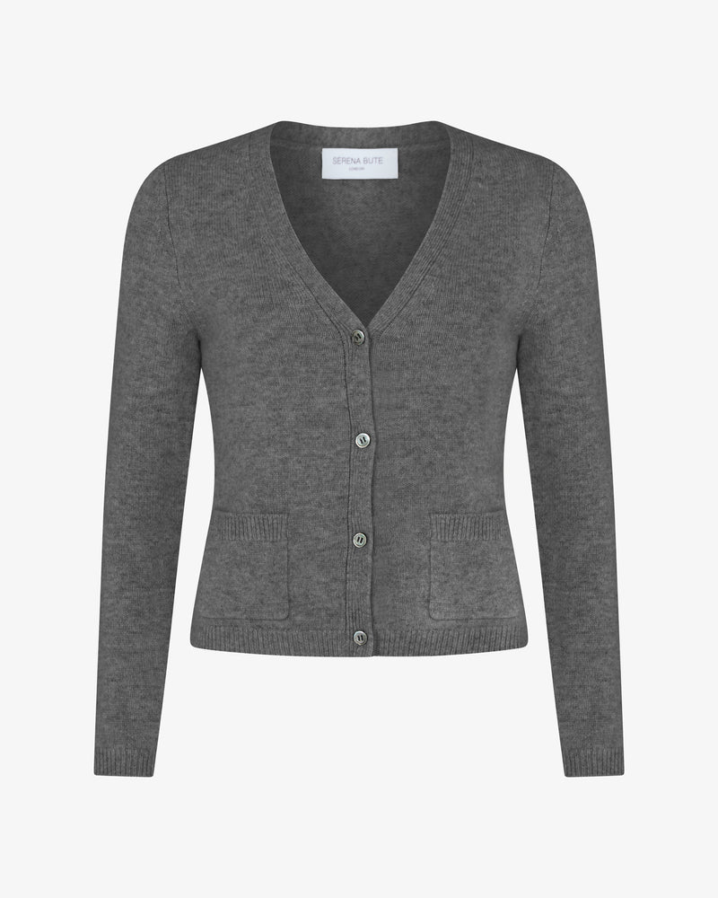 V-Neck Pocket Cardigan - Grey picture #2