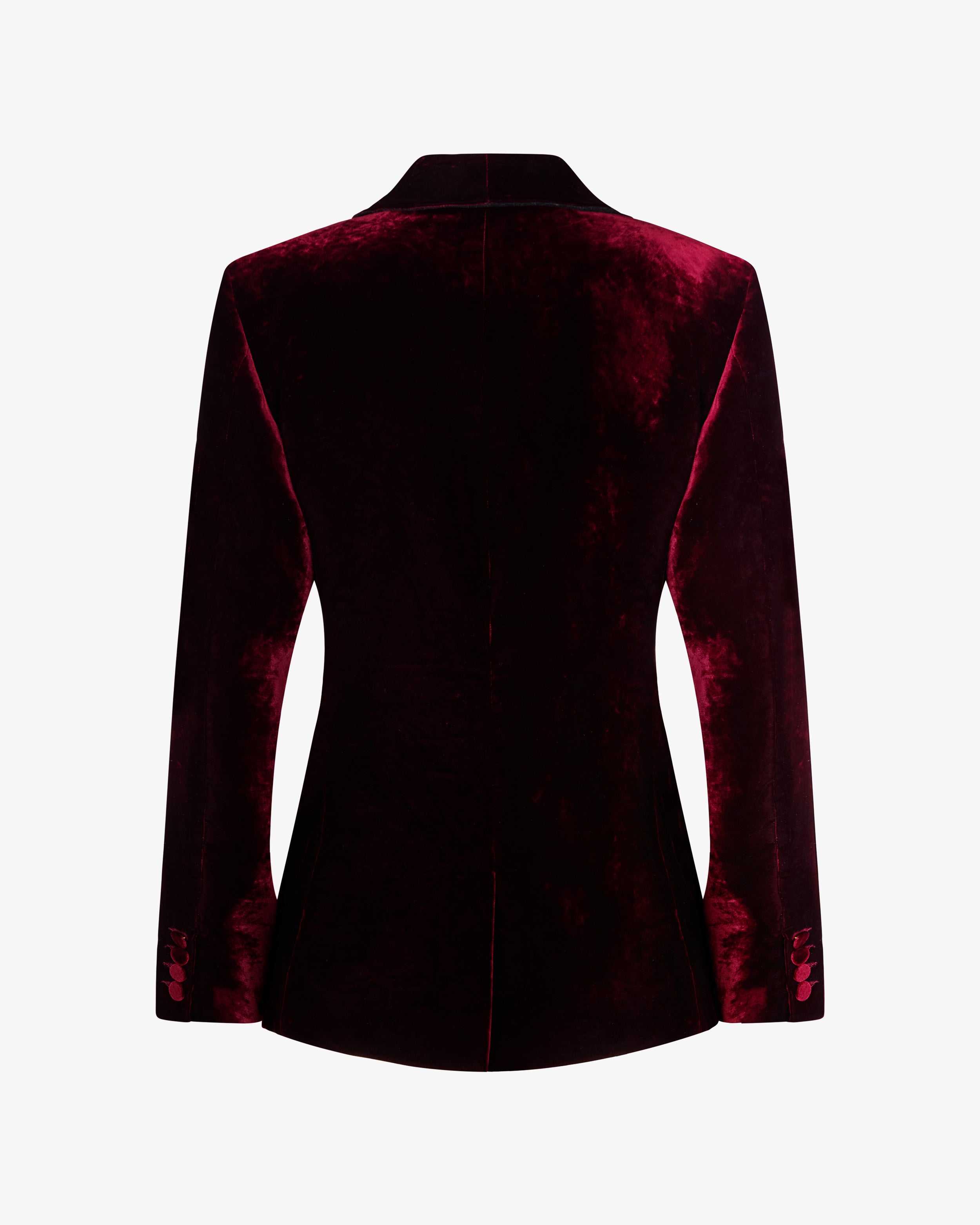 Velvet Blazer - Burgundy