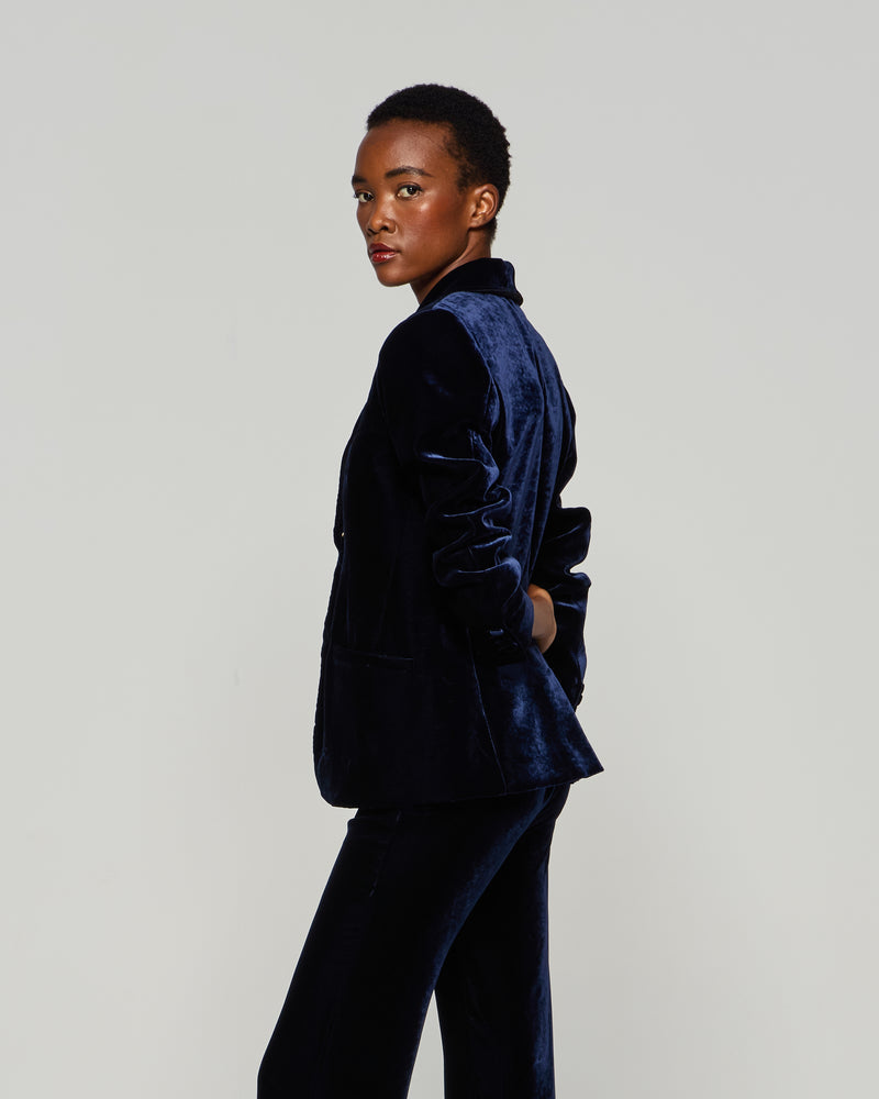 Velvet Blazer - Navy picture #4