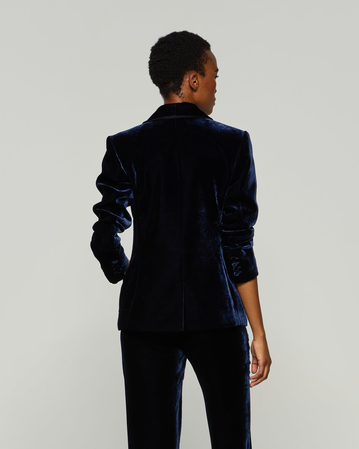 Velvet Blazer - Navy