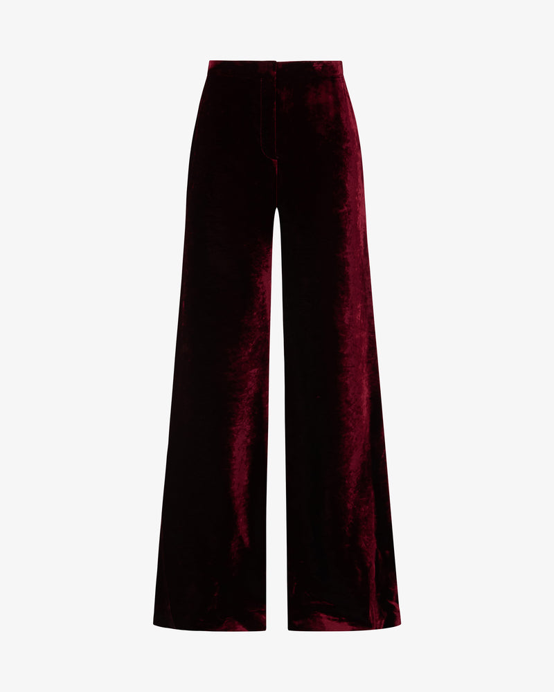 Velvet Flare Trouser - Burgundy picture #2