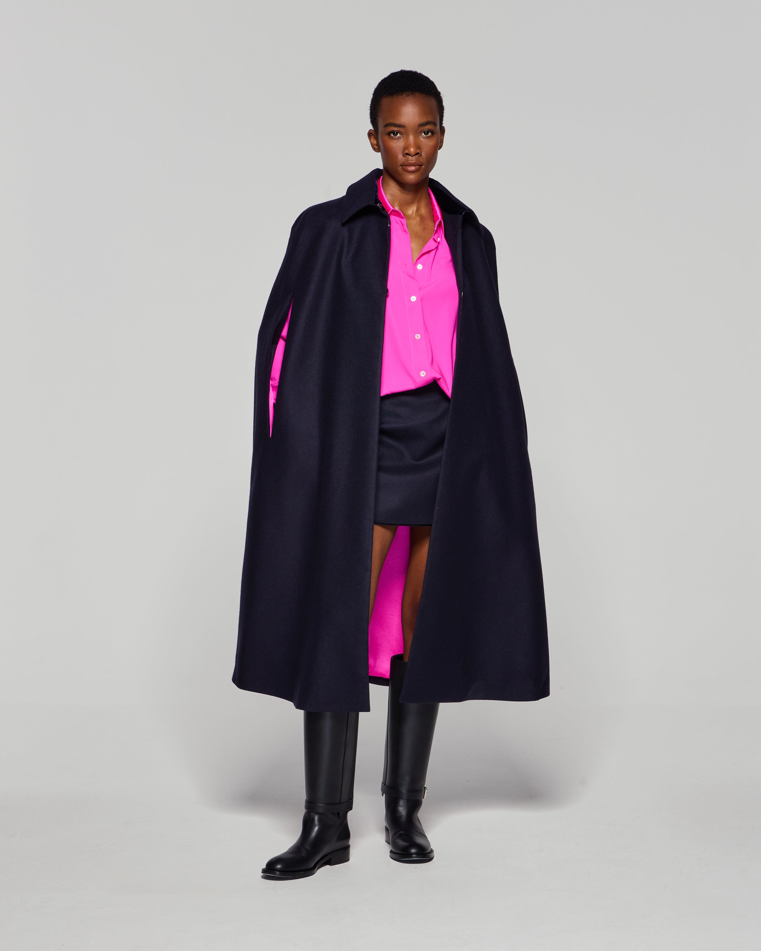 Wool Cape - Midnight Navy