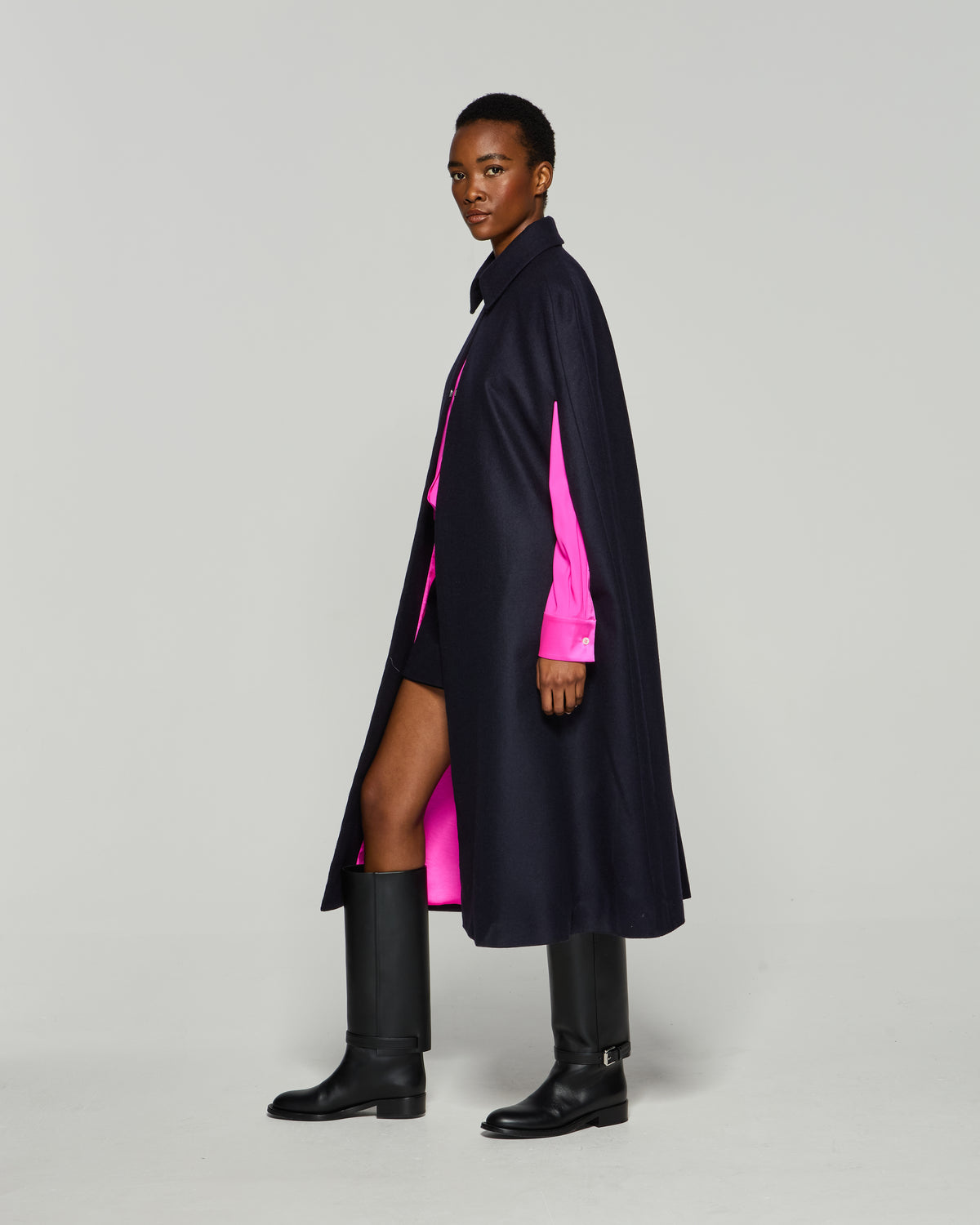 Wool Cape - Midnight Navy