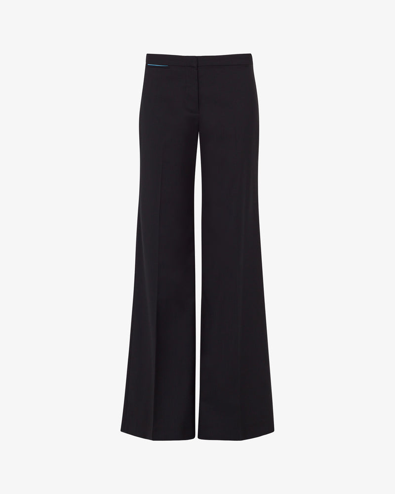 Wool Mid-Rise Flare Trouser - Black picture #2