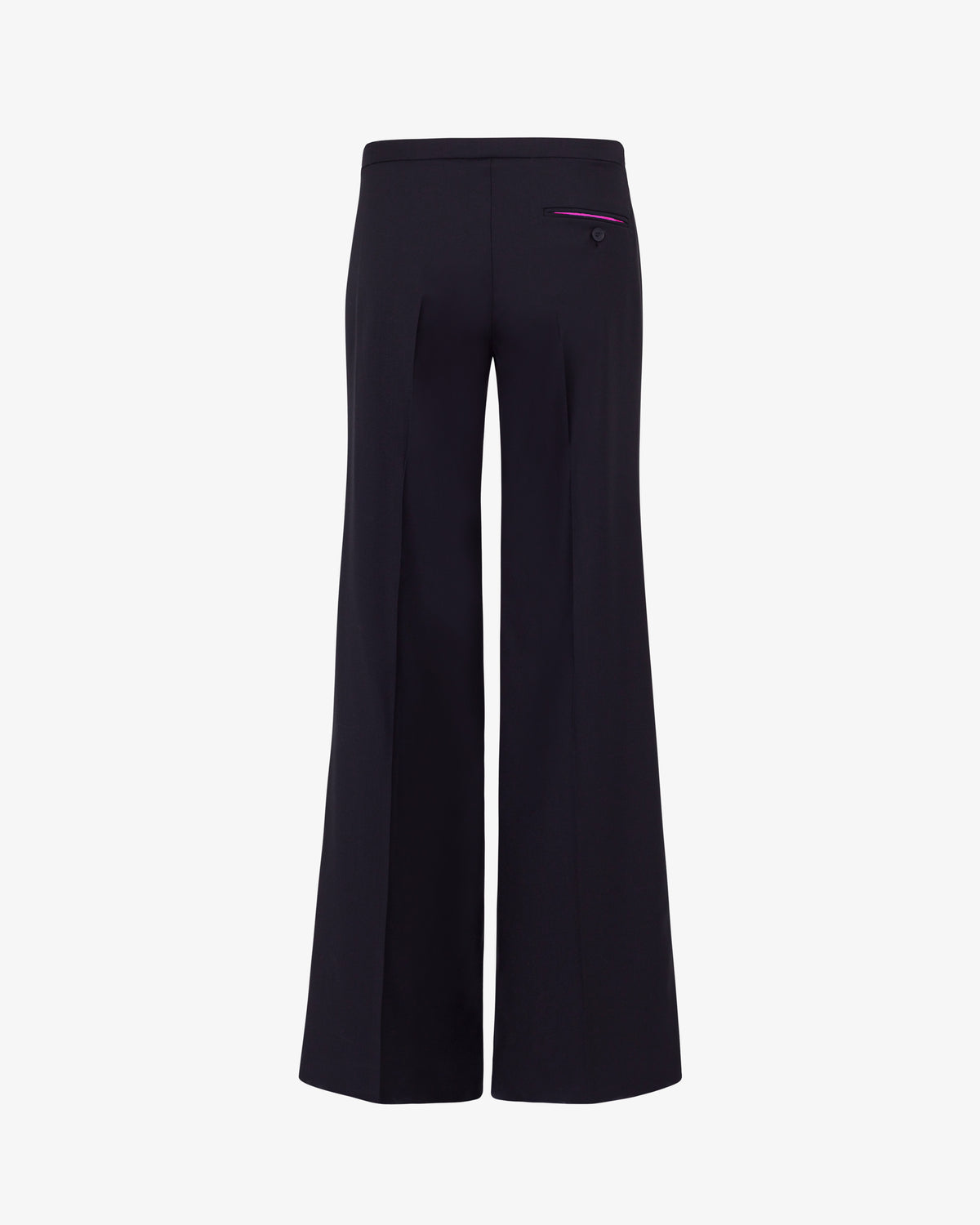 Wool Mid-Rise Flare Trouser - Navy
