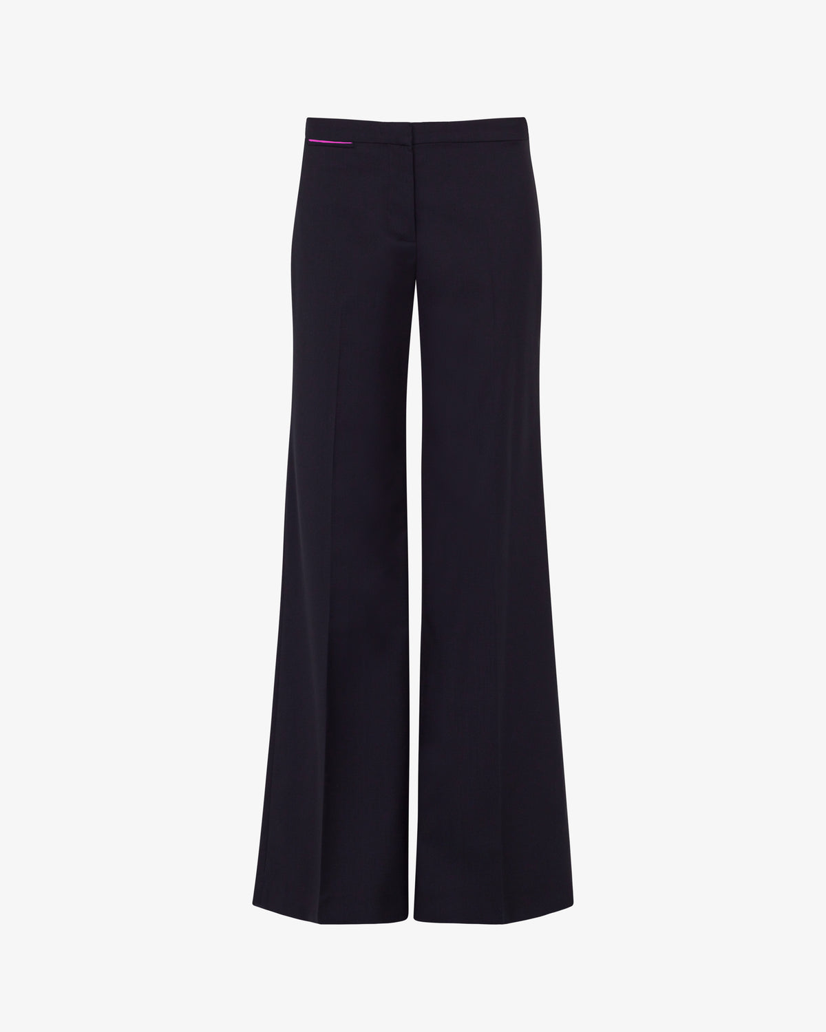 Wool Mid-Rise Flare Trouser - Navy
