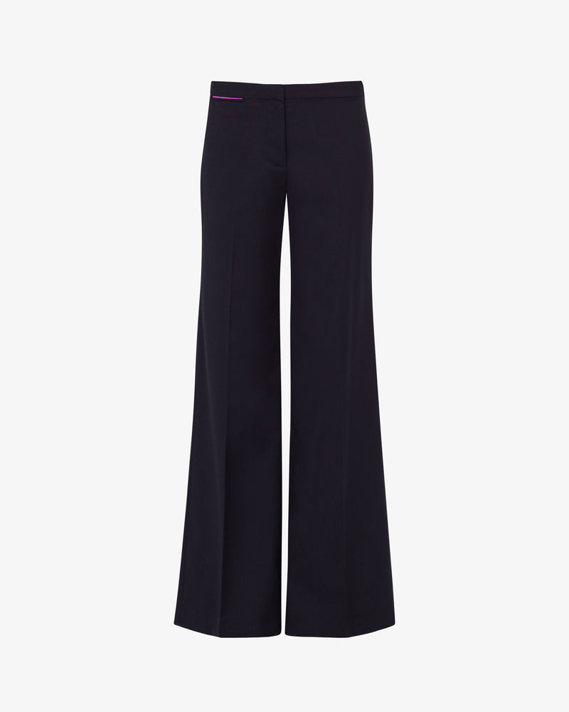 Wool Mid-Rise Flare Trouser - Navy picture #2