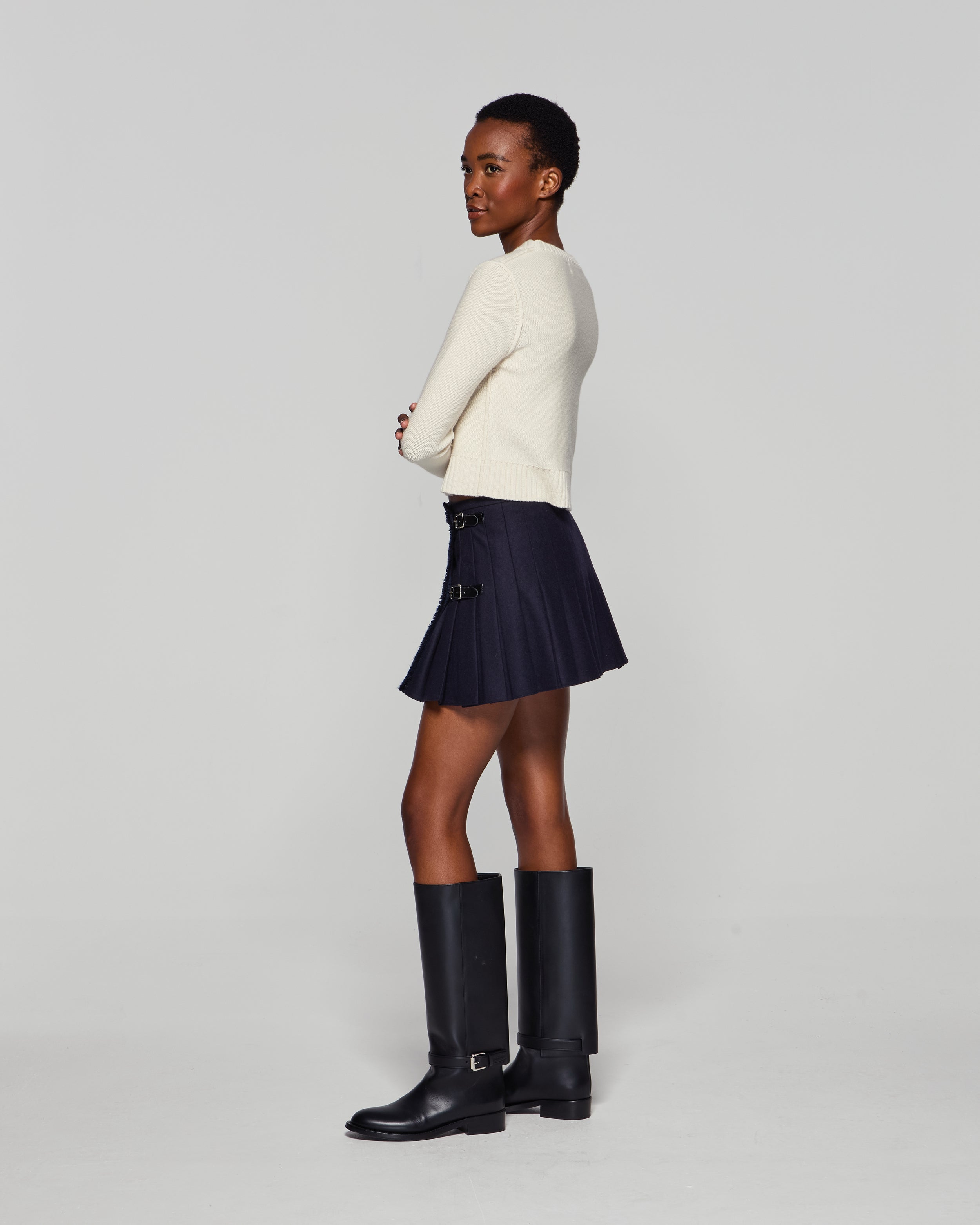 Wool Mini Kilt - Midnight Navy