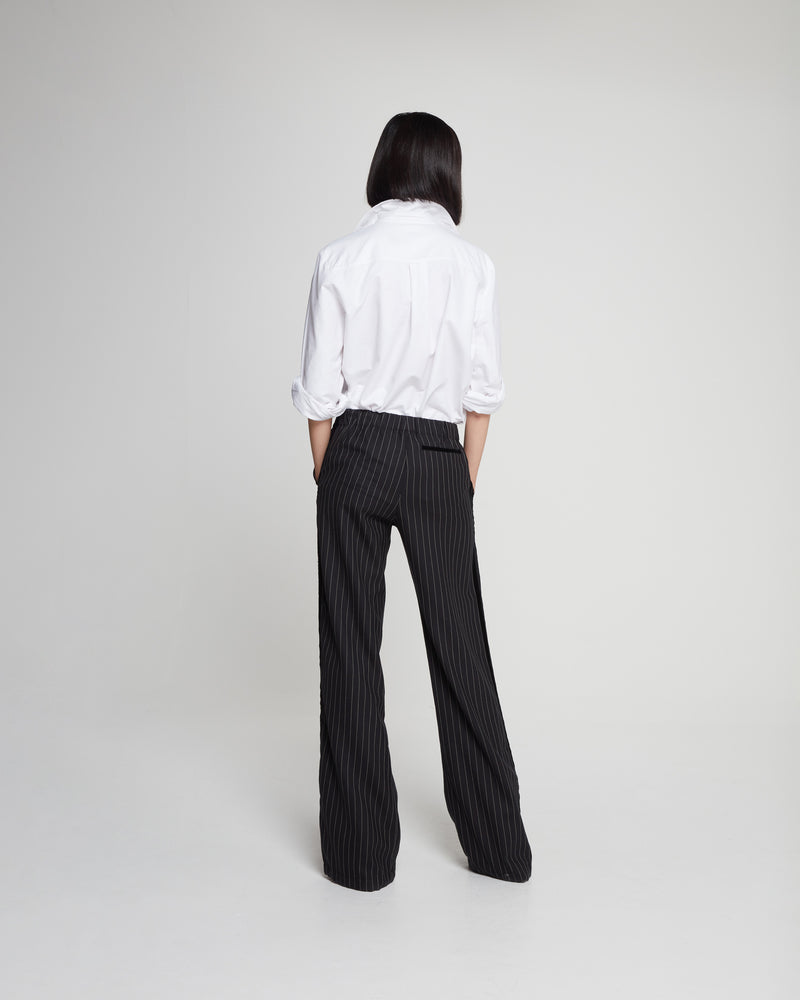 Wool Pinstripe Jogger - Black picture #3