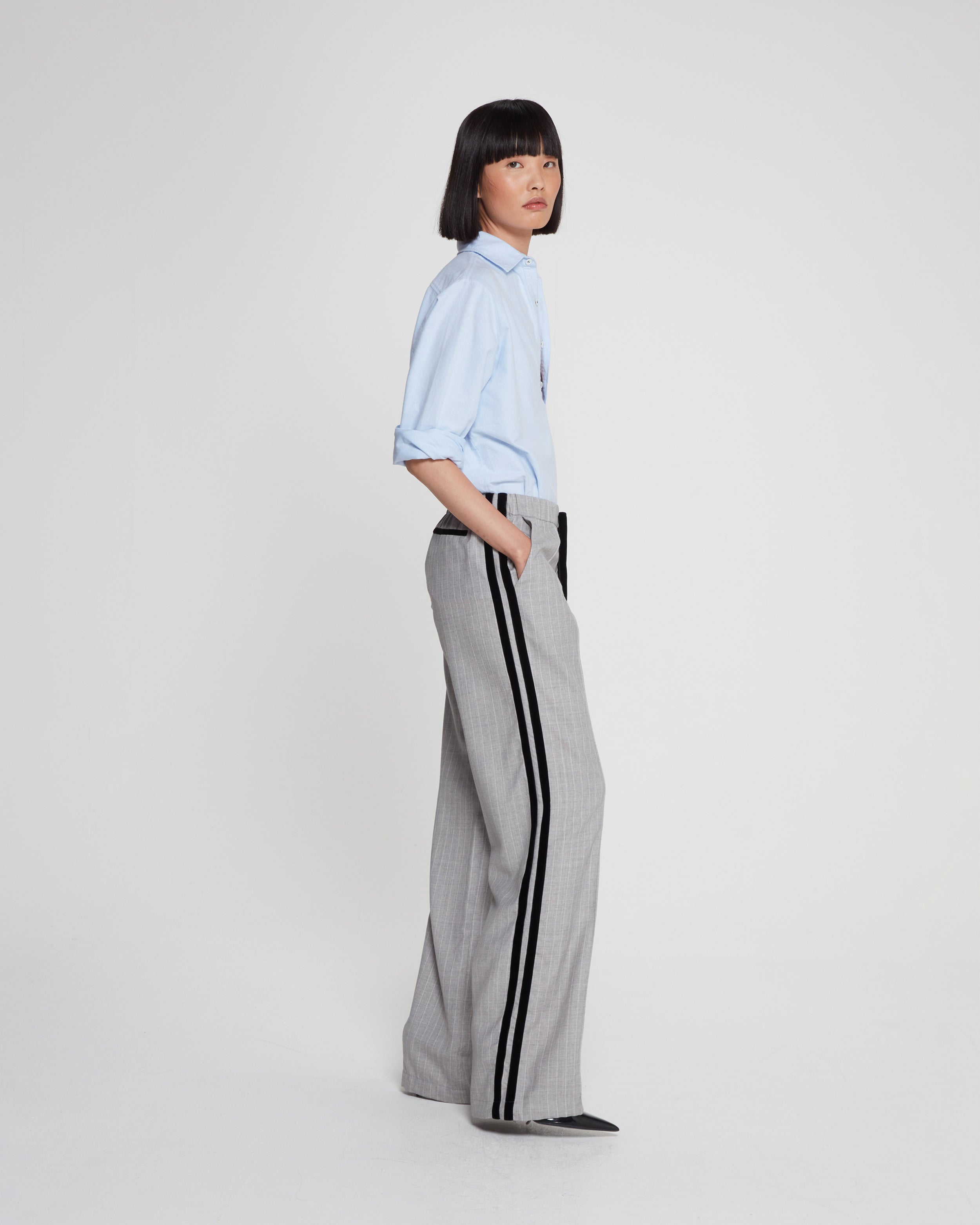 Pinstripe cheap smart joggers