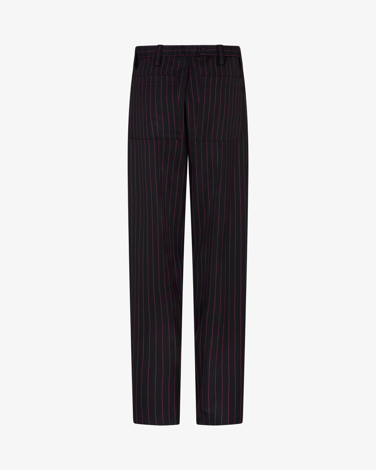 Wool Pinstripe Utility Trouser - Black/Pink