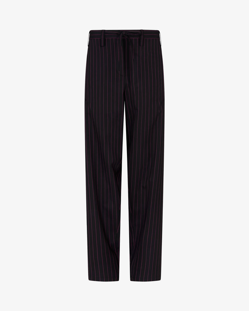 Wool Pinstripe Utility Trouser - Black/Pink picture #2