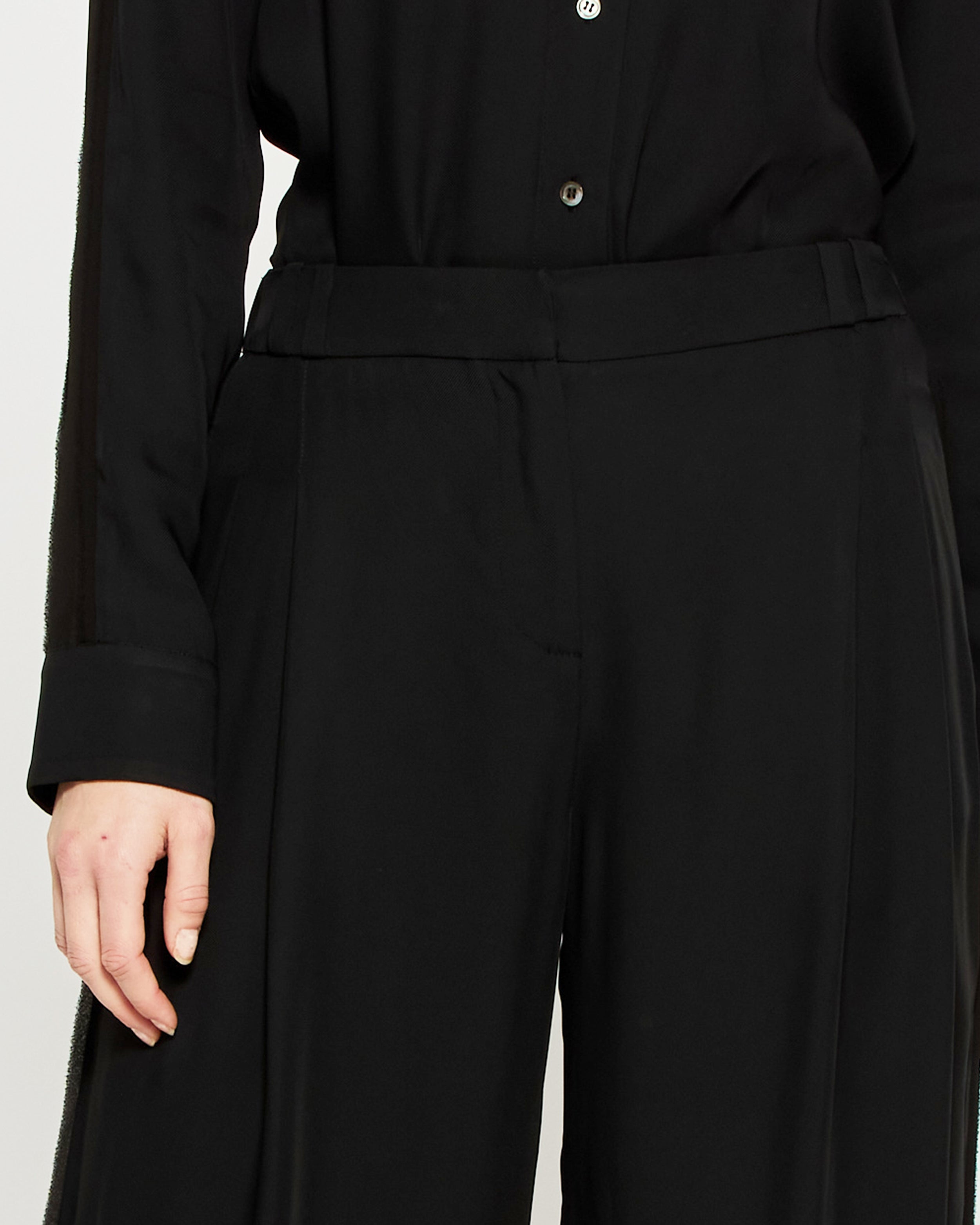 Serena Trouser with Georgette Trim - Black