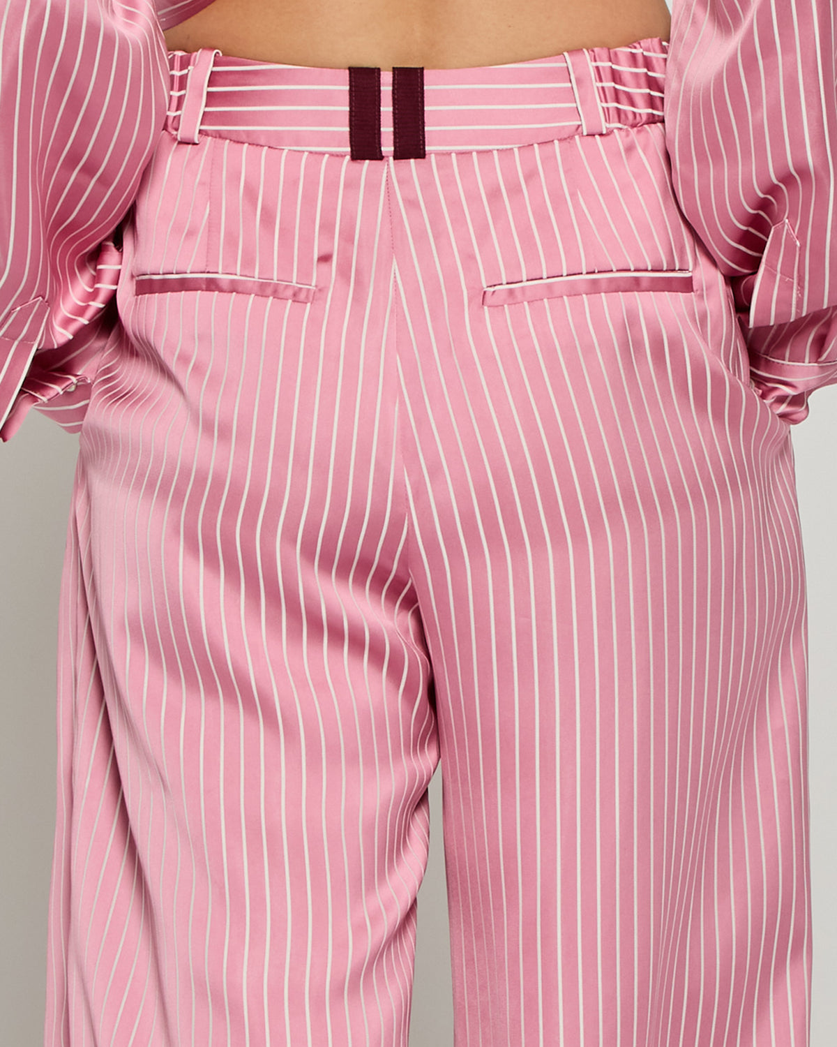 Satin Stripe Serena Trouser - Pink