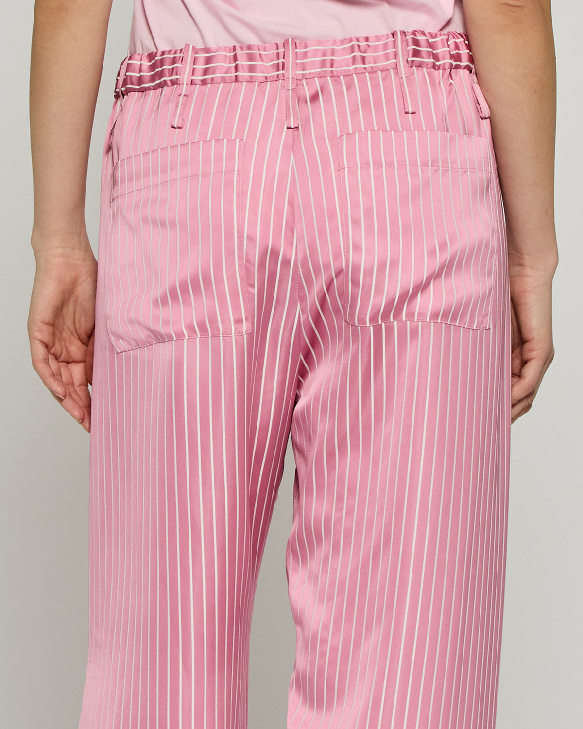 Satin Stripe Utility Jogger - Pink