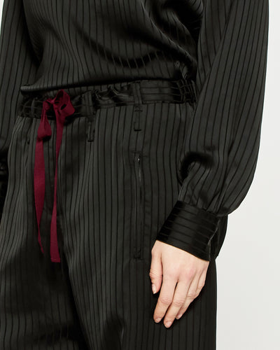 Satin Stripe Utility Jogger - Black SERENA BUTE